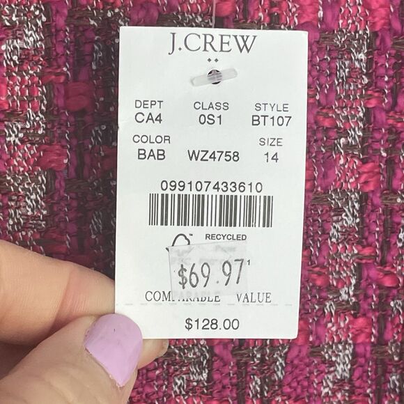 J. Crew Tweed Dress Sleeveless Pink Brown Career Party Cocktail Barbie Colorful - Picture 8 of 16